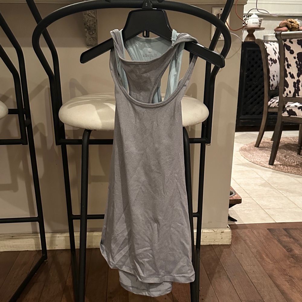 2 PACK! Light Blue Racerback Tank Top - Picture 4 of 5